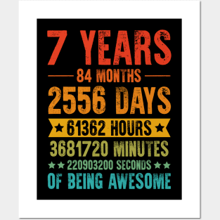 7 Years 84 Months Of Being Awesome Birthday Posters and Art